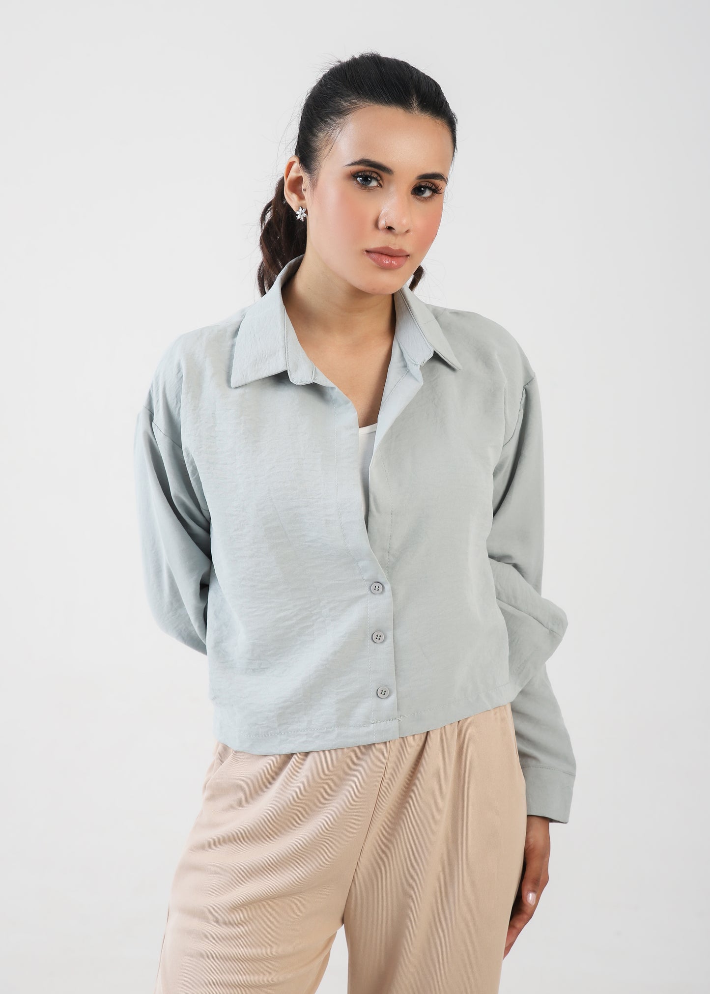 White Crinckle Shirt