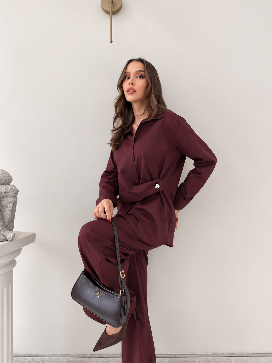 Wrap Co-ord Set - Olive Green