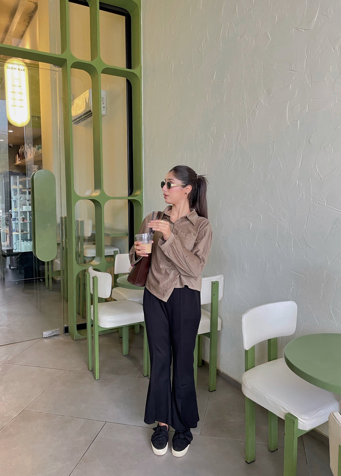 Pleated Shirt - Cream Sand