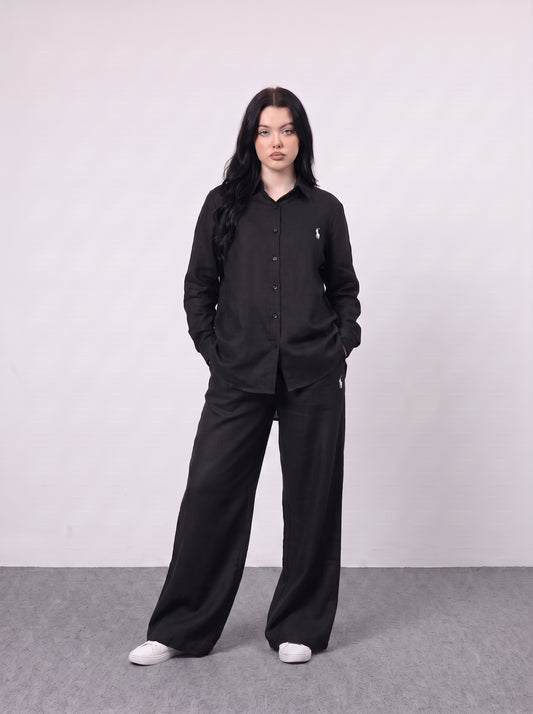 Linen Co-ord Set - Black