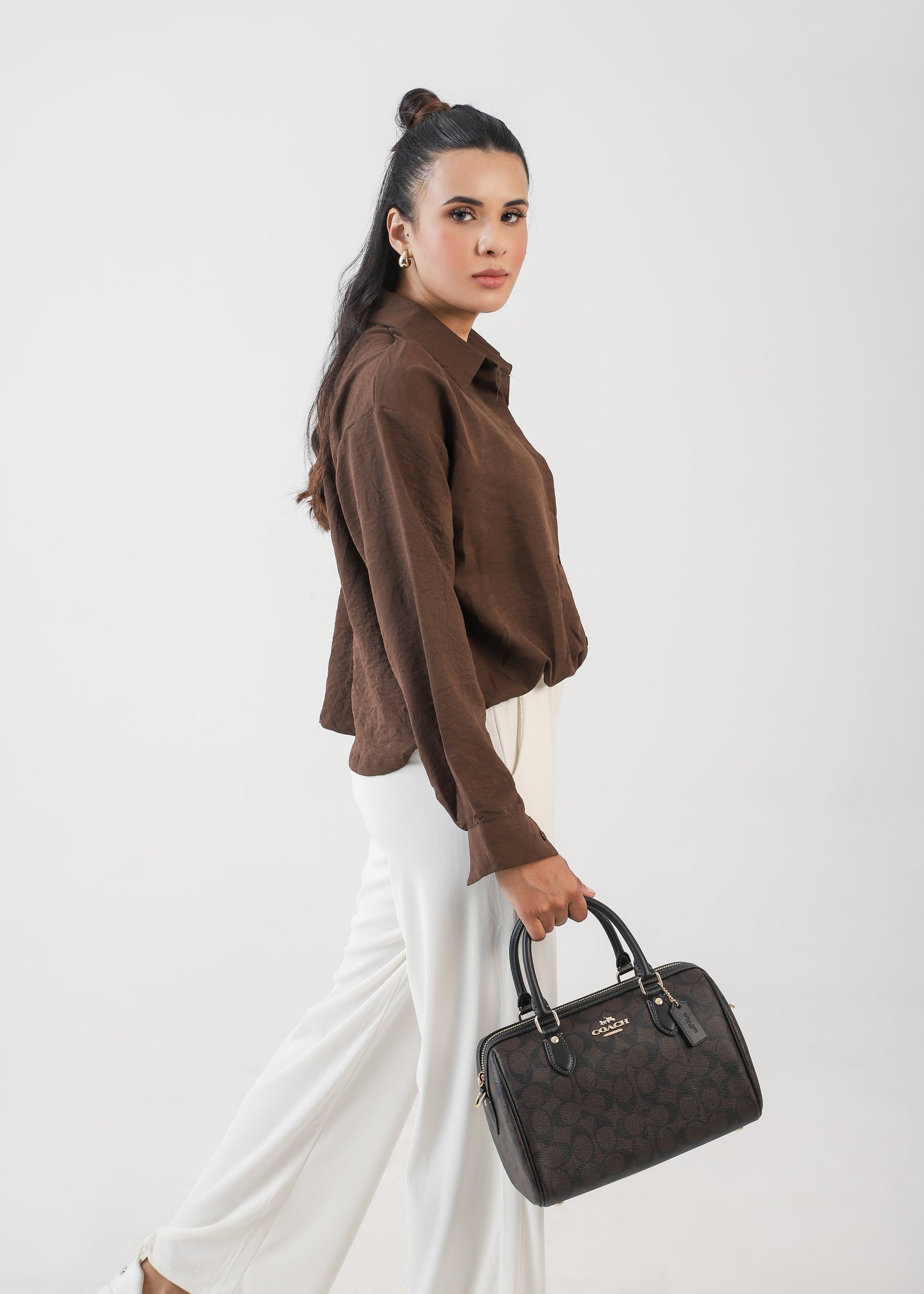 Brown Crinckle Shirt