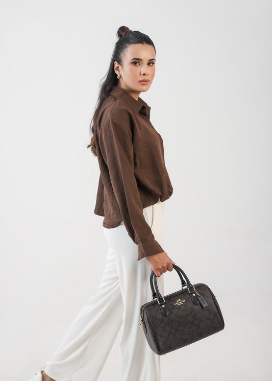 Brown Crinckle Shirt