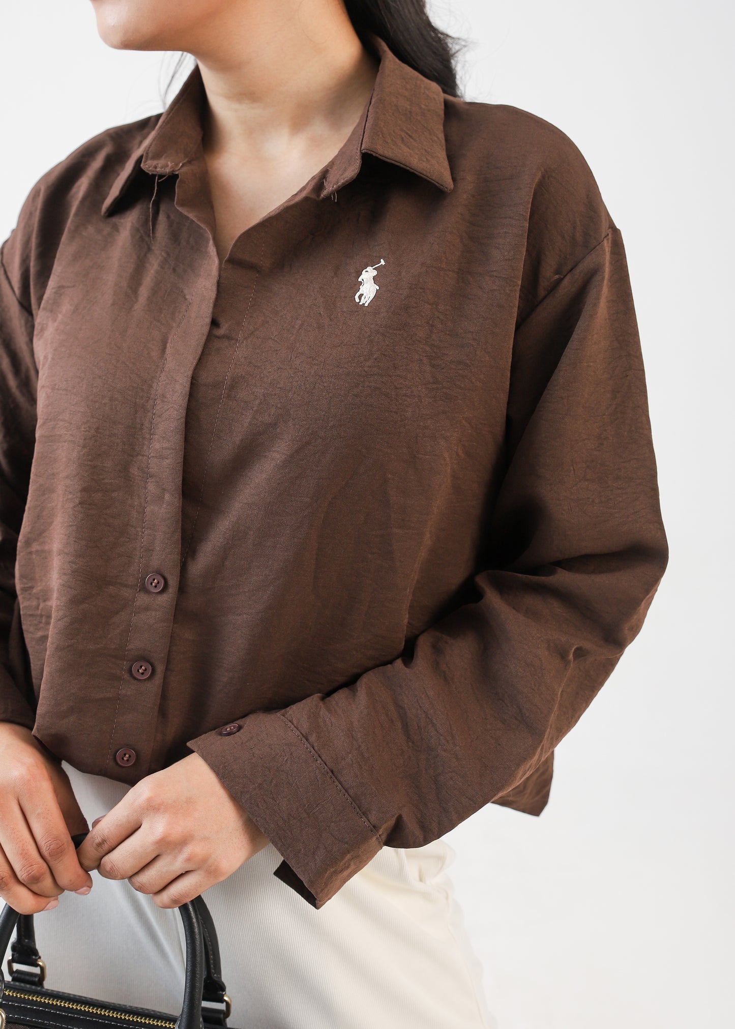 Brown Crinckle Shirt