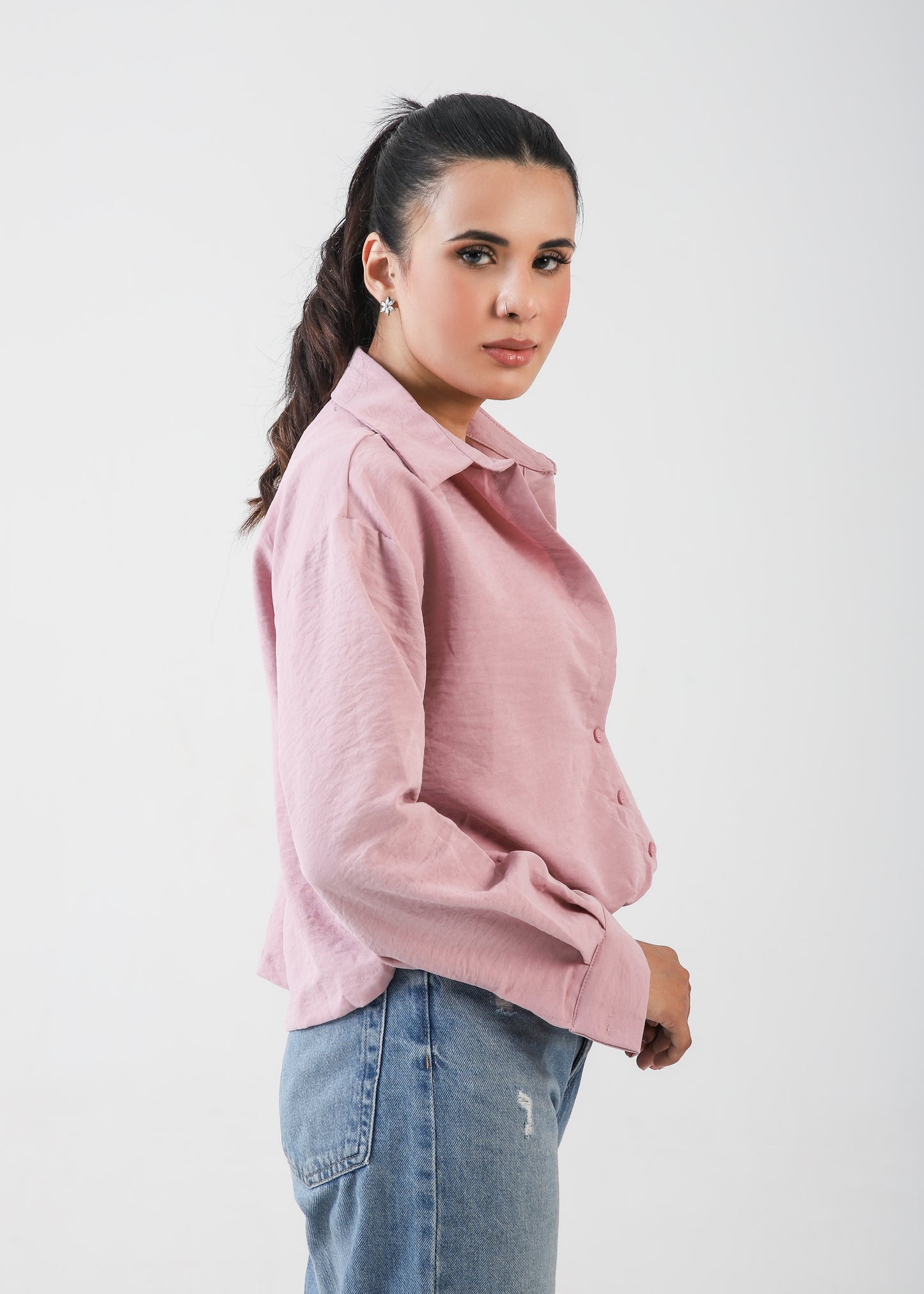 Pink Crinckle Shirt