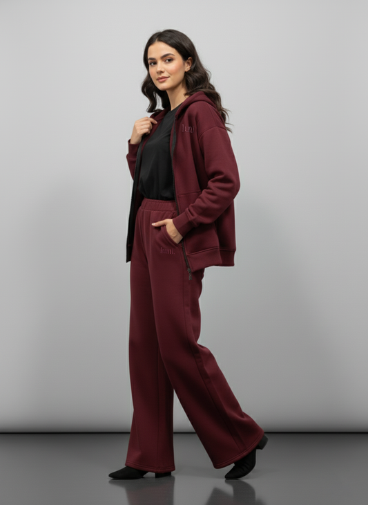 Flared Pants in Cherry